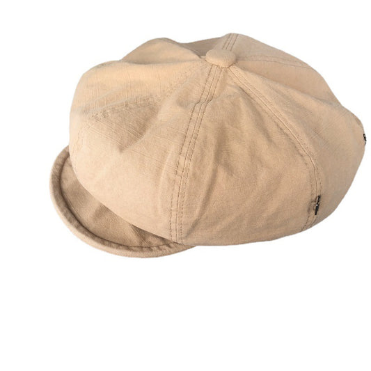 Minimalist Washed Cotton Solid Color Beret Children