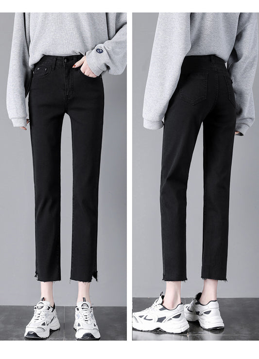 High Waisted Slim Female Trousers With Small Cigarette Tube