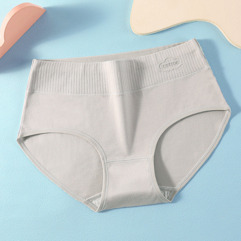 Antibacterial Pure Cotton Women's Underwear Printed Mid Waist Cotton