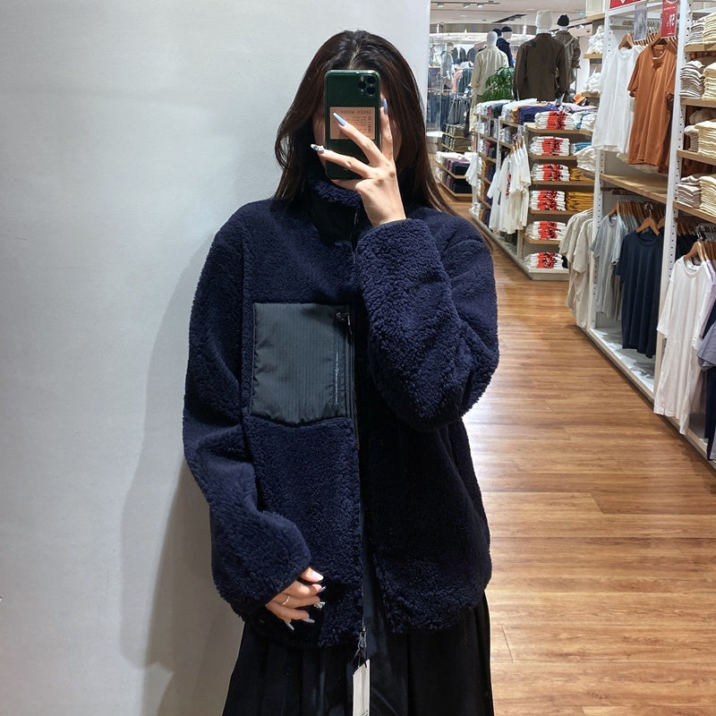 Men's And Women's Couple's Windproof Polar Fleece Jacket Long-sleeved Jacket