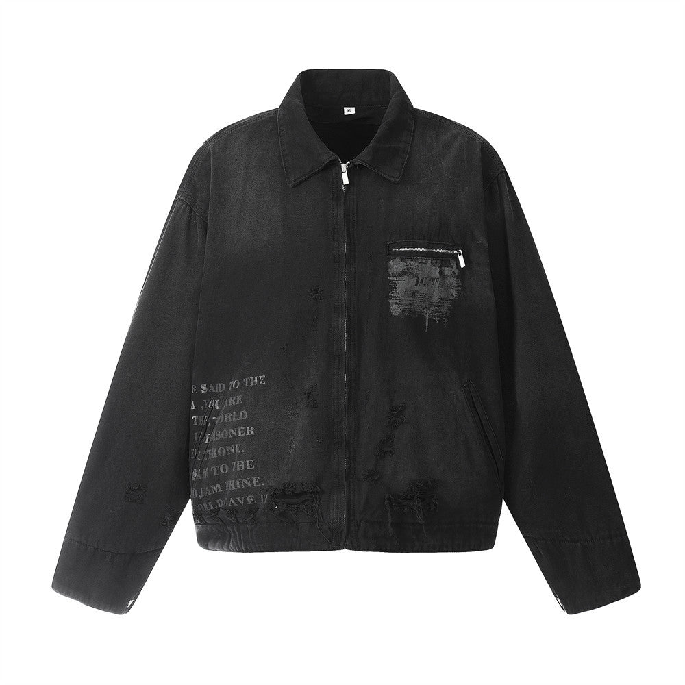 Painting Make Old Ripped Lapel Jacket Canvas Tooling