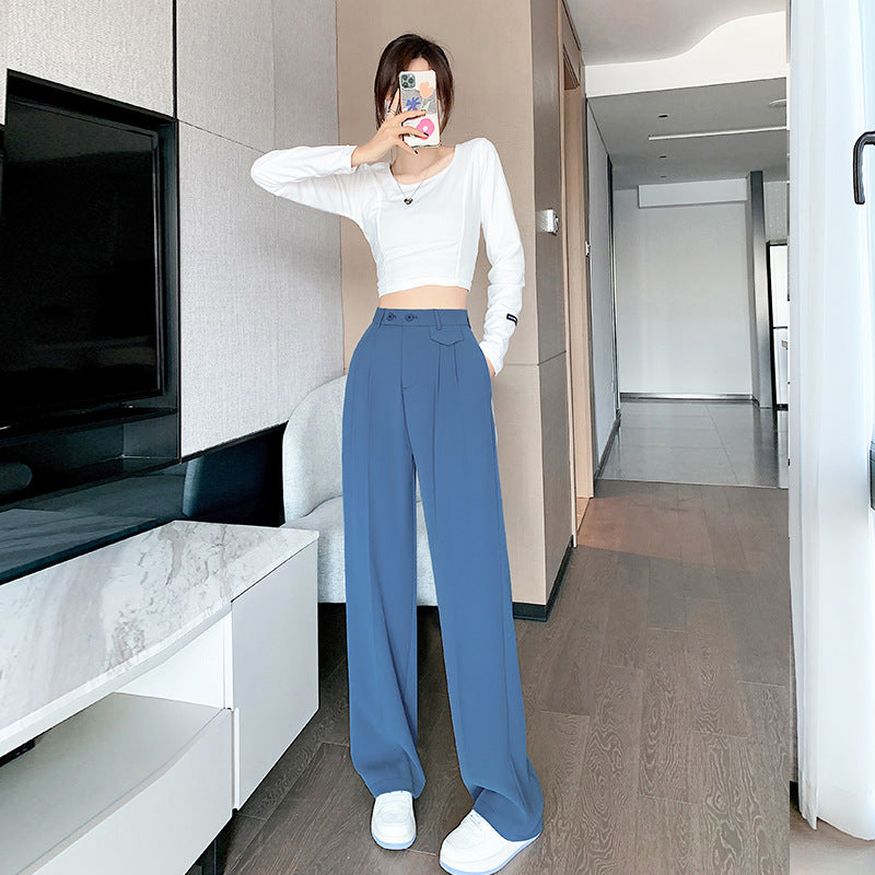 Spring And Summer New High Waist Sagging Trousers Female