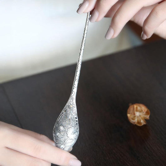 Simple S925 Silver Antique Style Elegant Hairpin