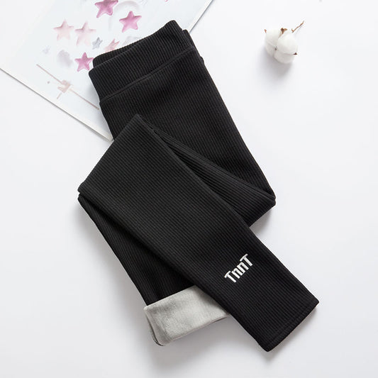 Cotton Leggings Ladies Lamb Wool Plus Velvet Thickened Outer Wear High Waist