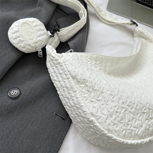 South Korea Ins Girl's Fashionable Cloud Puff Flower Shoulder Bag