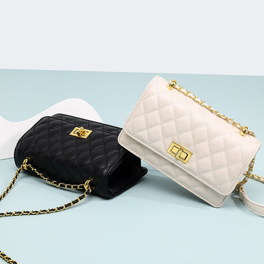 Trendy Small Fragrant Wind Single Shoulder Head Layer Cowhide Female Bag Crossbody