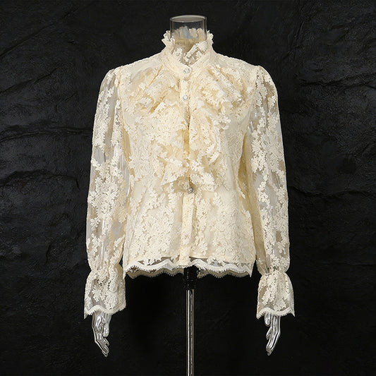 Dame Top med Moderigtigt Retro Blomsterprint