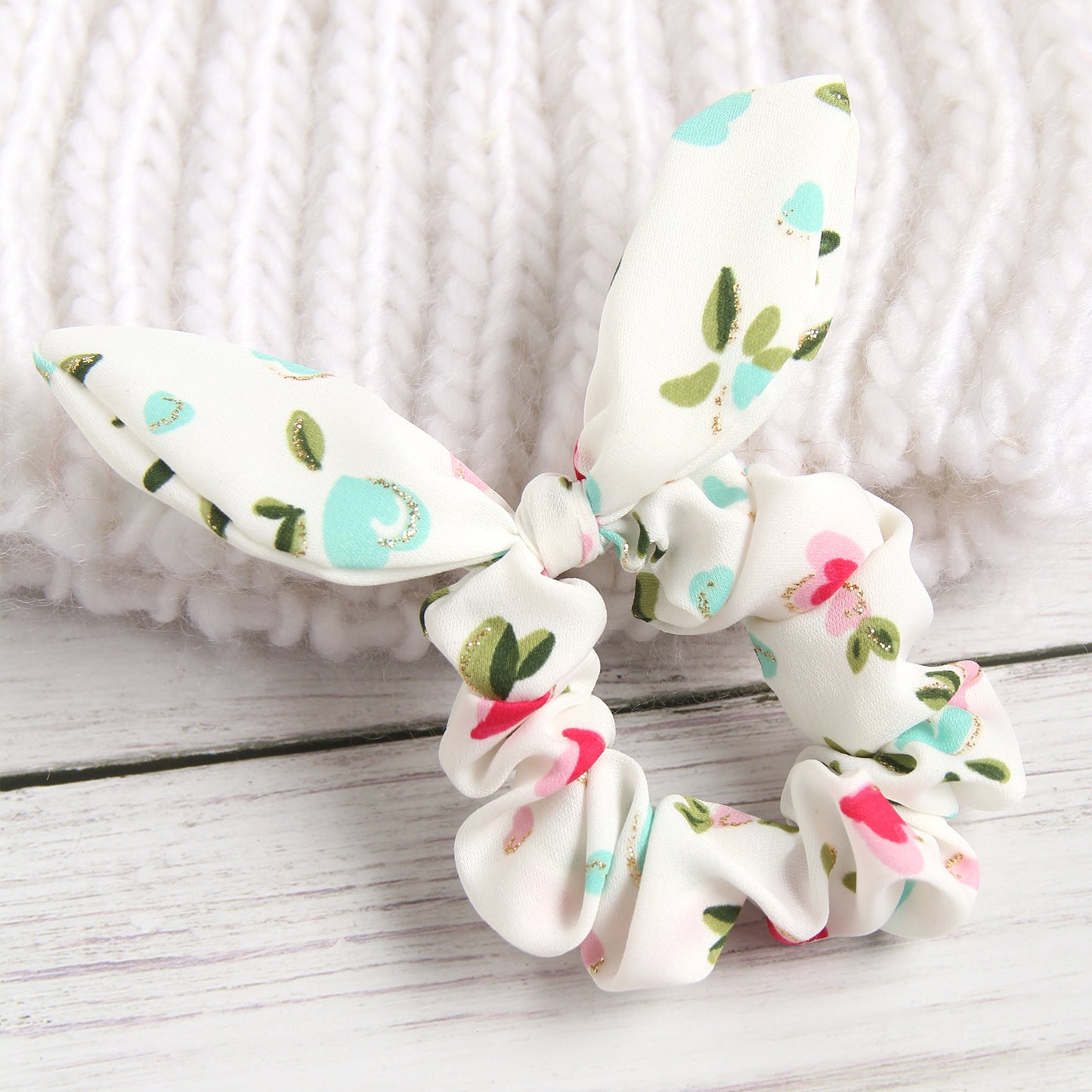 Phnom Penh Heart Shape Printed Rabbit Ears Headdress Hair Rope