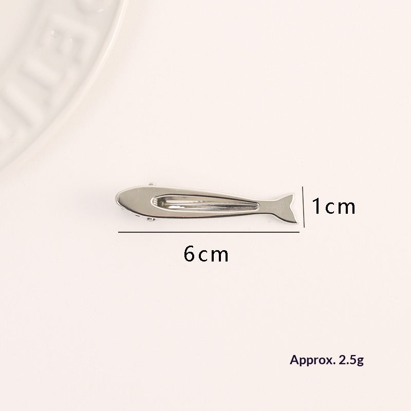 Simple Metal Silver Hair Clip Side-style