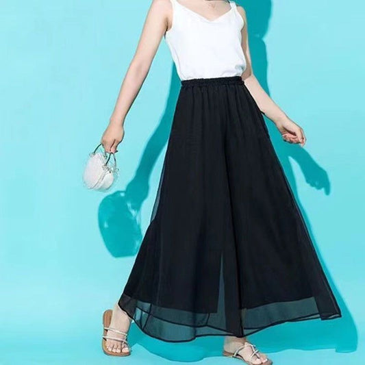 Draping And Pocket New Ice Silk Chiffon Ultra-thin Pants