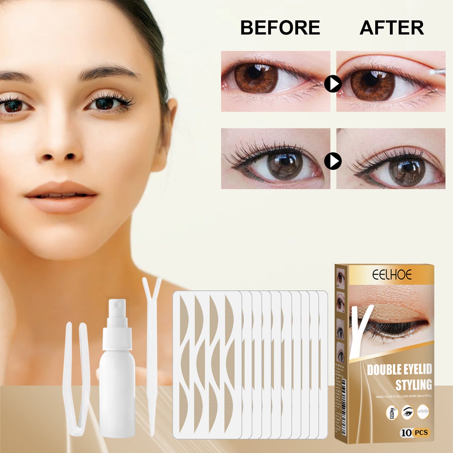Double Eyelid Stickers Eye Beauty Tape Lace Mesh Invisible