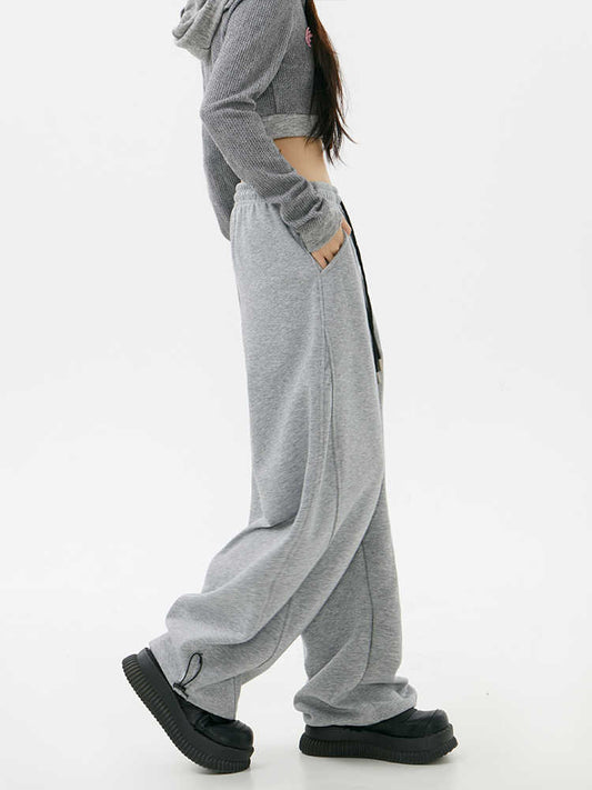 Sweatpants Female Gray Draping Sports Pants