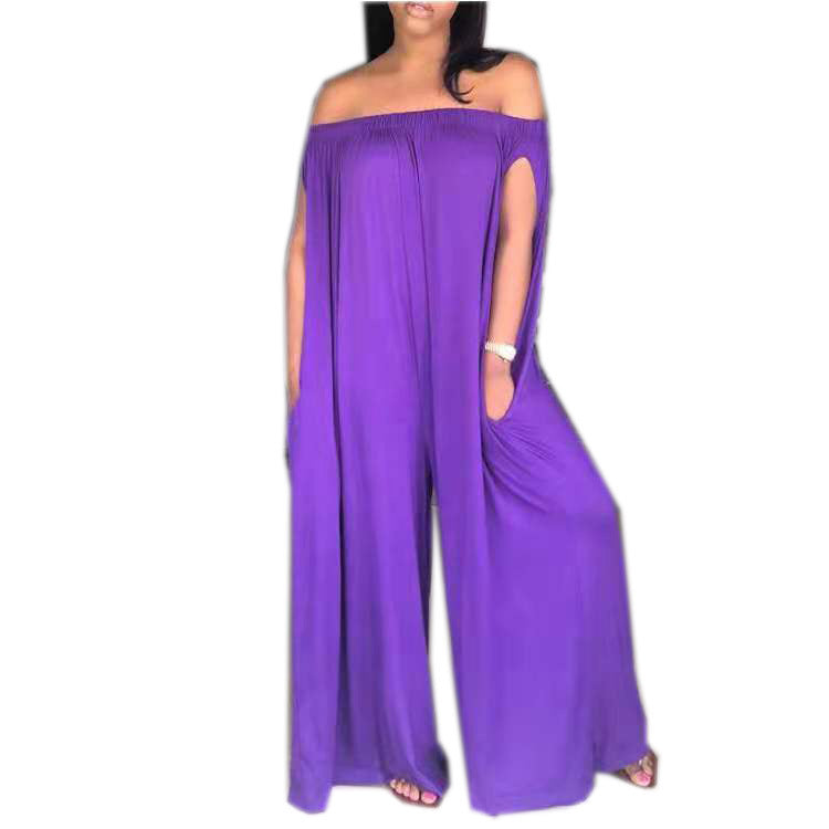 One-shoulder Tube Top Casual Loose Plus Size Sleeveless Jumpsuit