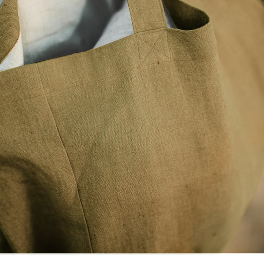 Large Beach Bag Natural Pure Linen Large Capacity Handbags