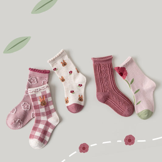 Autumn And Winter Mori Style Girls Lace Mid-calf Length Socks