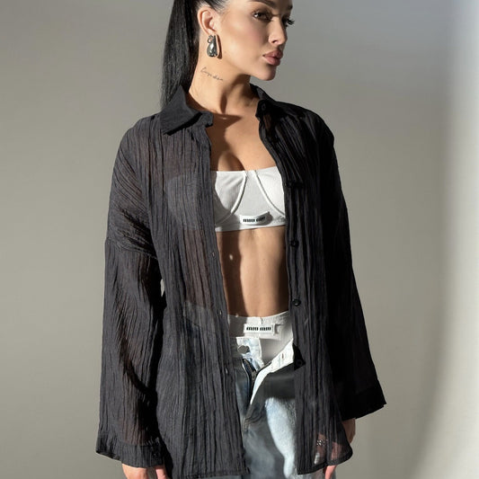 Comfortable Collar Decorated With Buttons Casual Top
