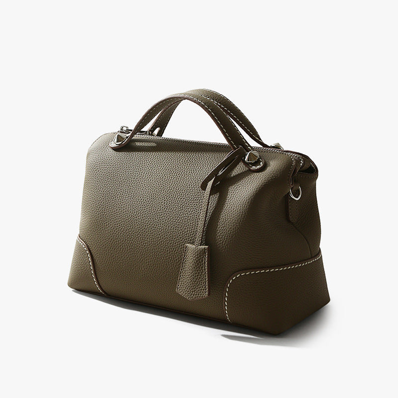 Top Layer Cowhide Handbag Women's Large Capacity Simple Shoulder Messenger Bag