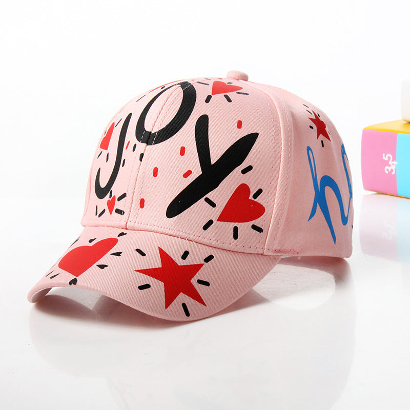 Parent-child Boys And Girls Curved Brim Graffiti Baseball