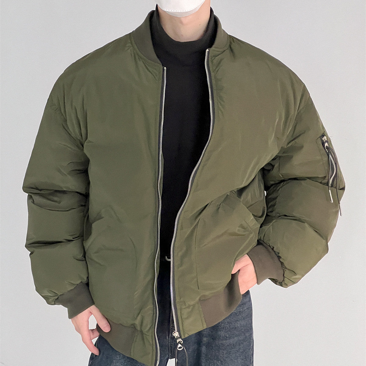 Baseball Collar Plus Cotton Jacket Men