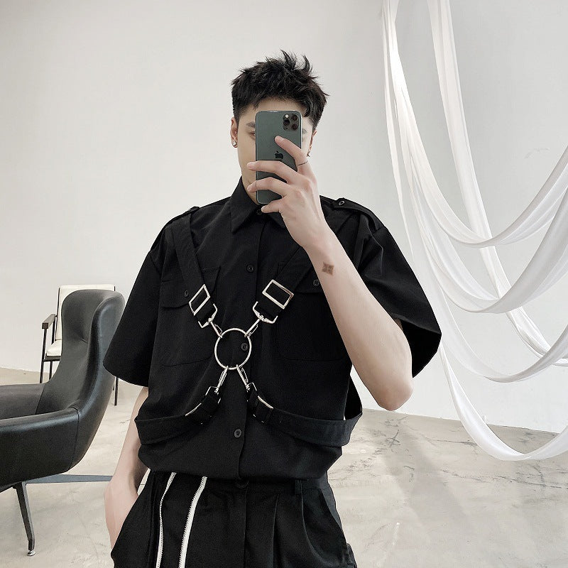 High Street Dark Short-sleeved Shirt