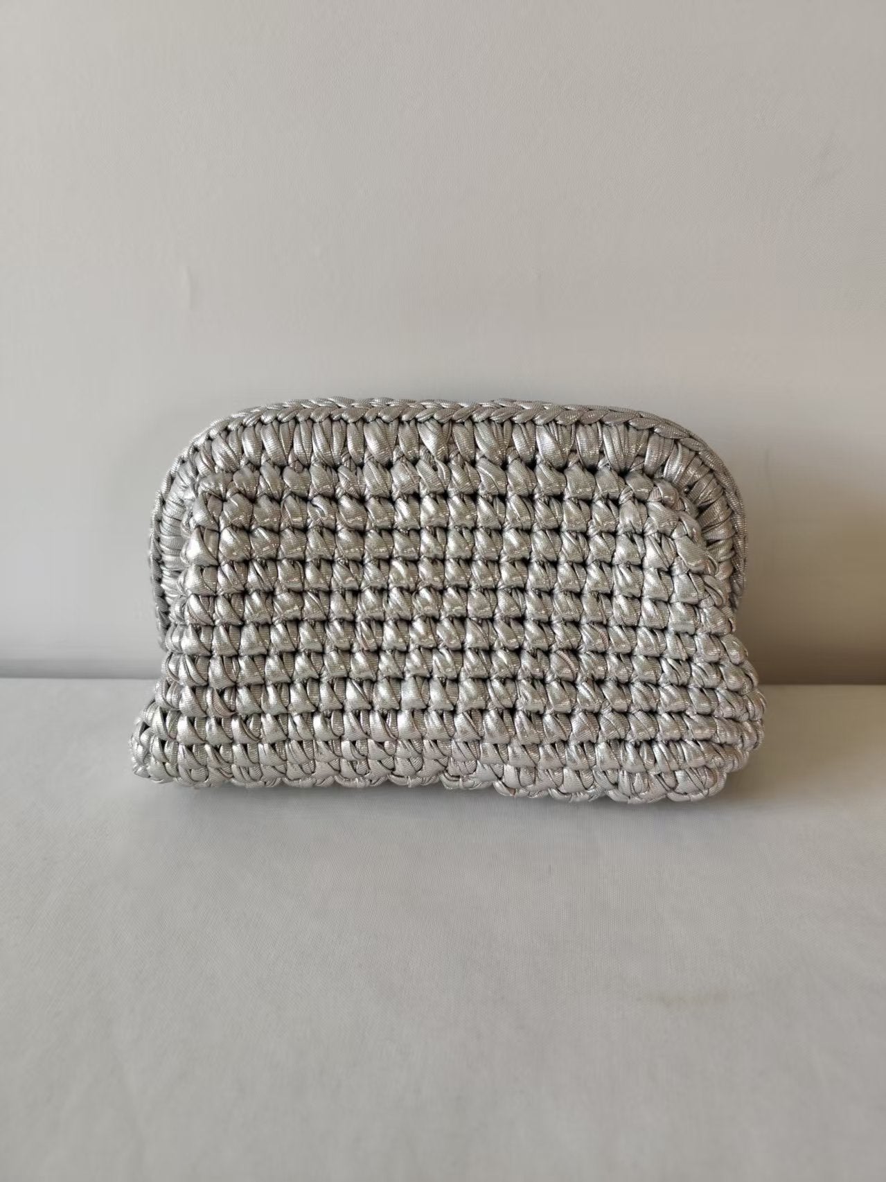 Handwoven Vibrant Metallic Thread Multi-Color Stylish Clutch Bag