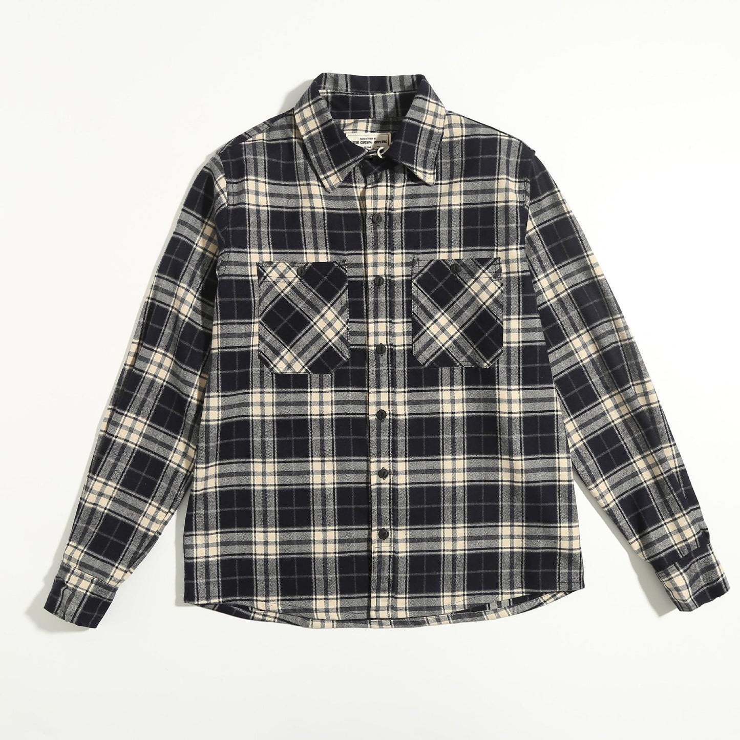 Thickened Double Pocket Overalls Long Sleeve Shirt Men