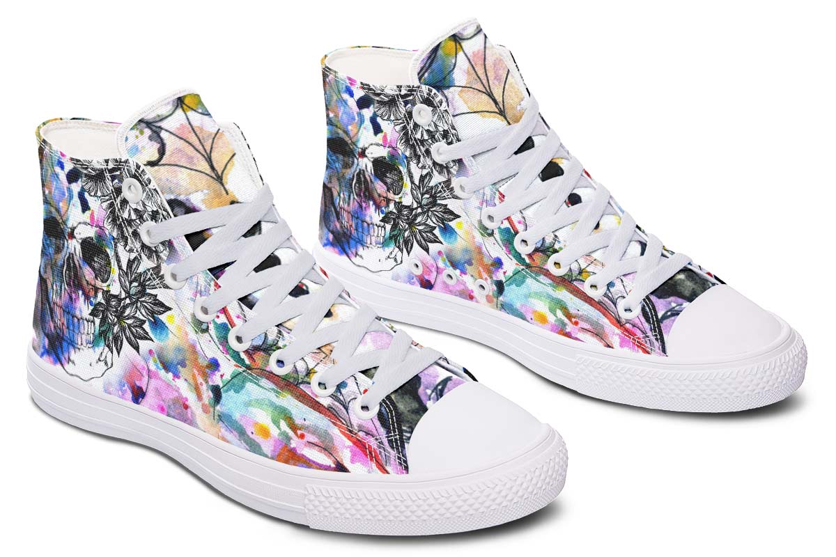 Printed Couple High-top Canvas Shoes