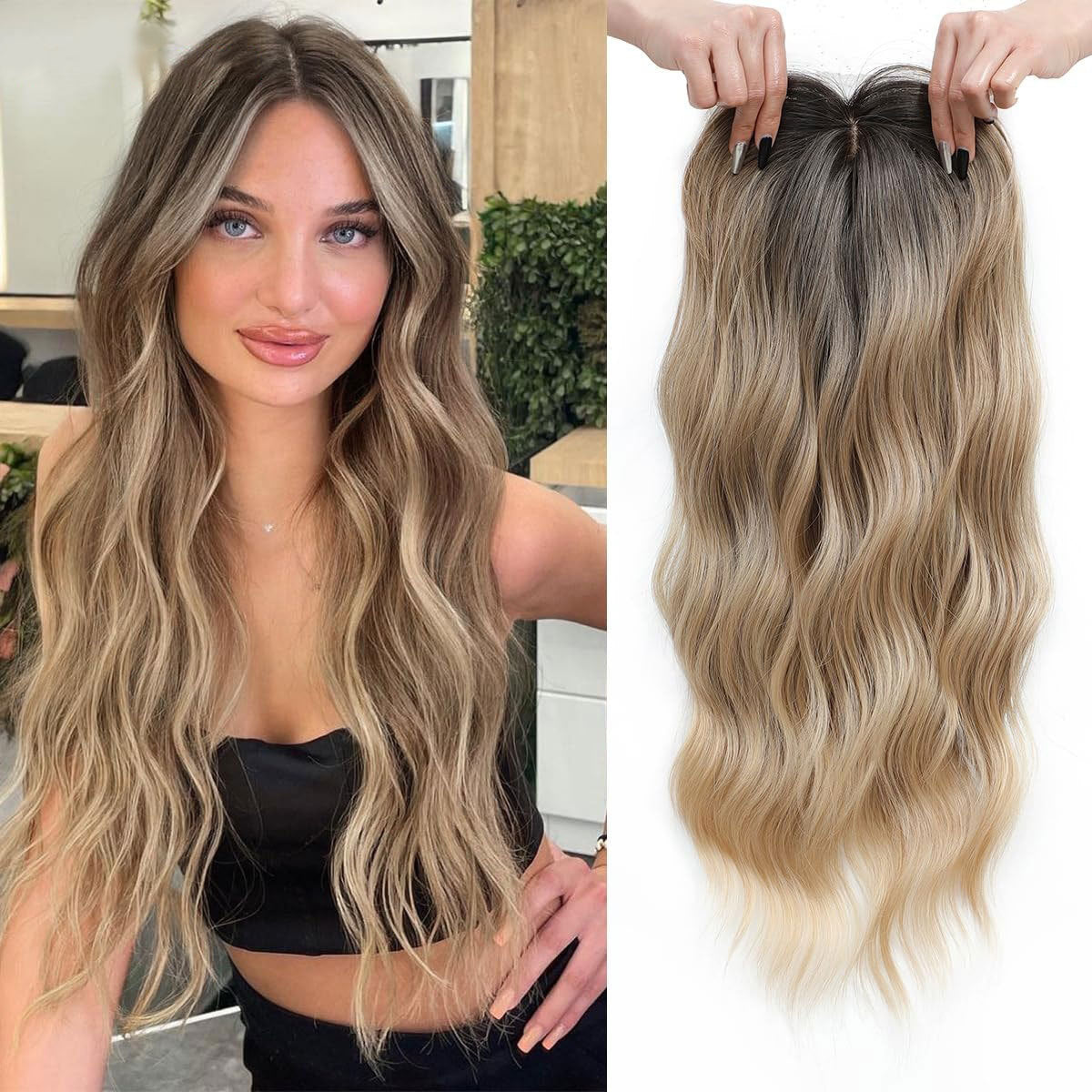 Handwoven Lace Hair Extension Piece European And American-style Long Voluminous Wavy Curls For Women