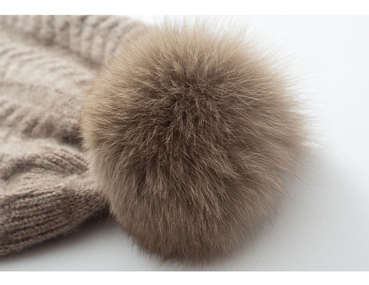 Autumn And Winter New Cashmere Ear Protection Twisted Thickened Solid Color Wool Knitted Hat