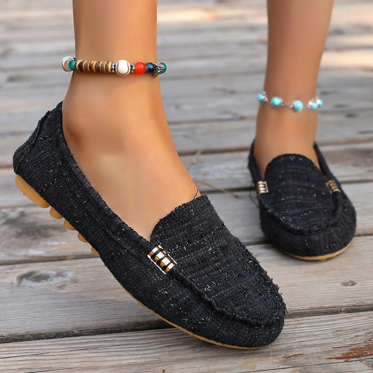 Flade slip-on sko til kvinder, loafers, store damestørrelser