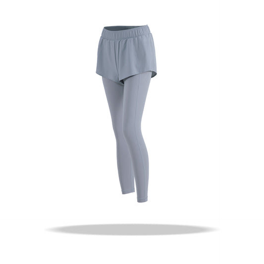 Women's Fake Two Piece Sports Pants Running Fitness