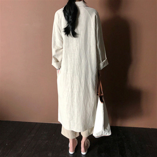 Long Loose Suit Collar Cardigan Outer Wear