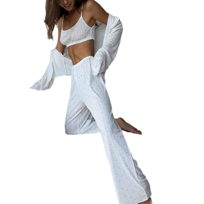 European And American-style Comfortable Casual Three-Piece Set With Prints
