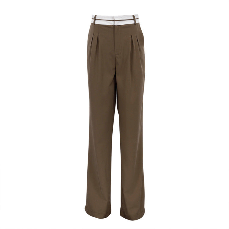 Fashion Solid Color Slim Casual Trousers