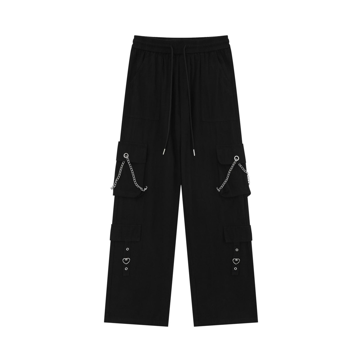 Men's And Women's Pink Zipper Decorations Loose Cool Hot Girl Overalls