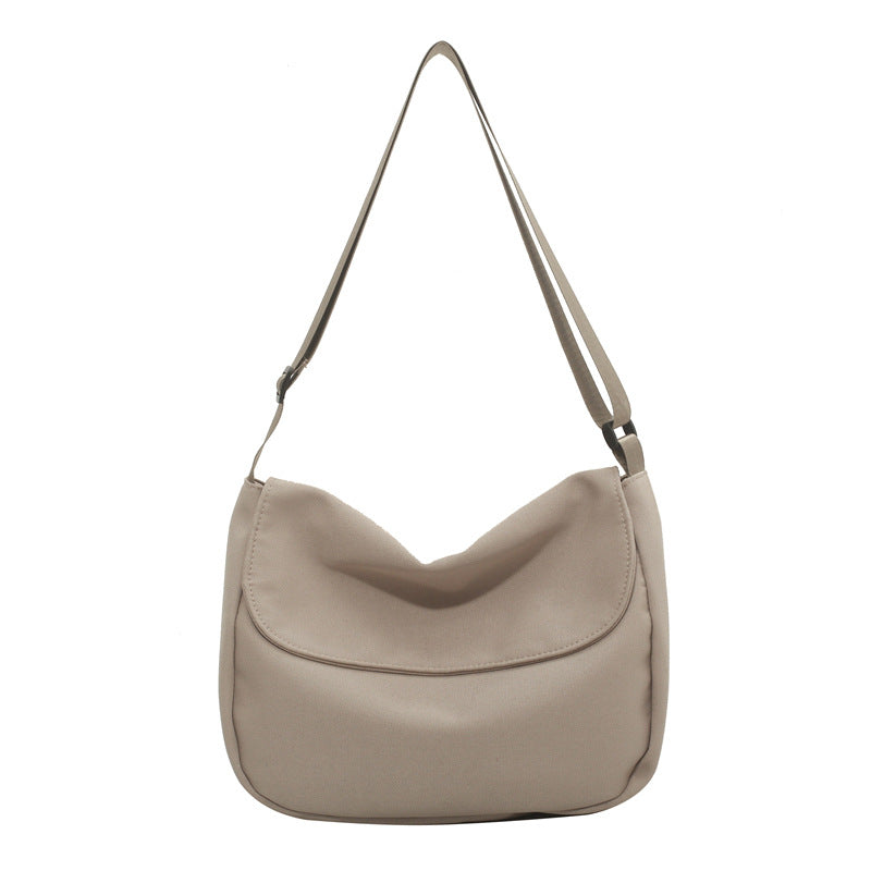 Casual Solid Color Messenger Bag Large Capacity