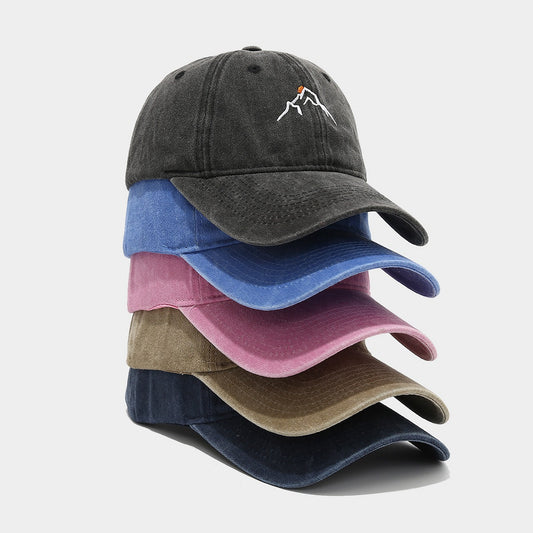 New Mountain Peak Sunset Embroidered Washed Baseball Cap