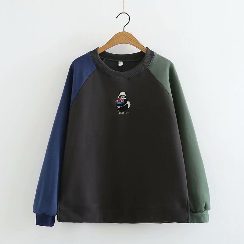 Raglanærmet blød, løstsiddende sweater til kvinder med farvematchning