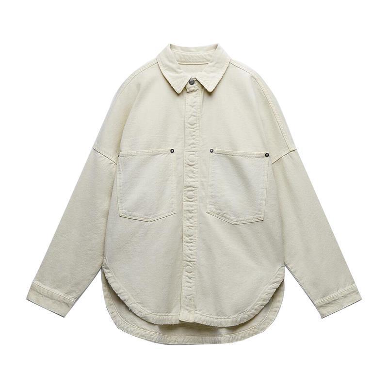 New Womens Versatile Top Light-blue Denim Shirt Jacket