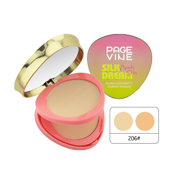 Concealer And Moisturizer Oil Control And Waterproof Sweat-proof Long-lasting Wet And Dry Dual-use Double Layer Powder