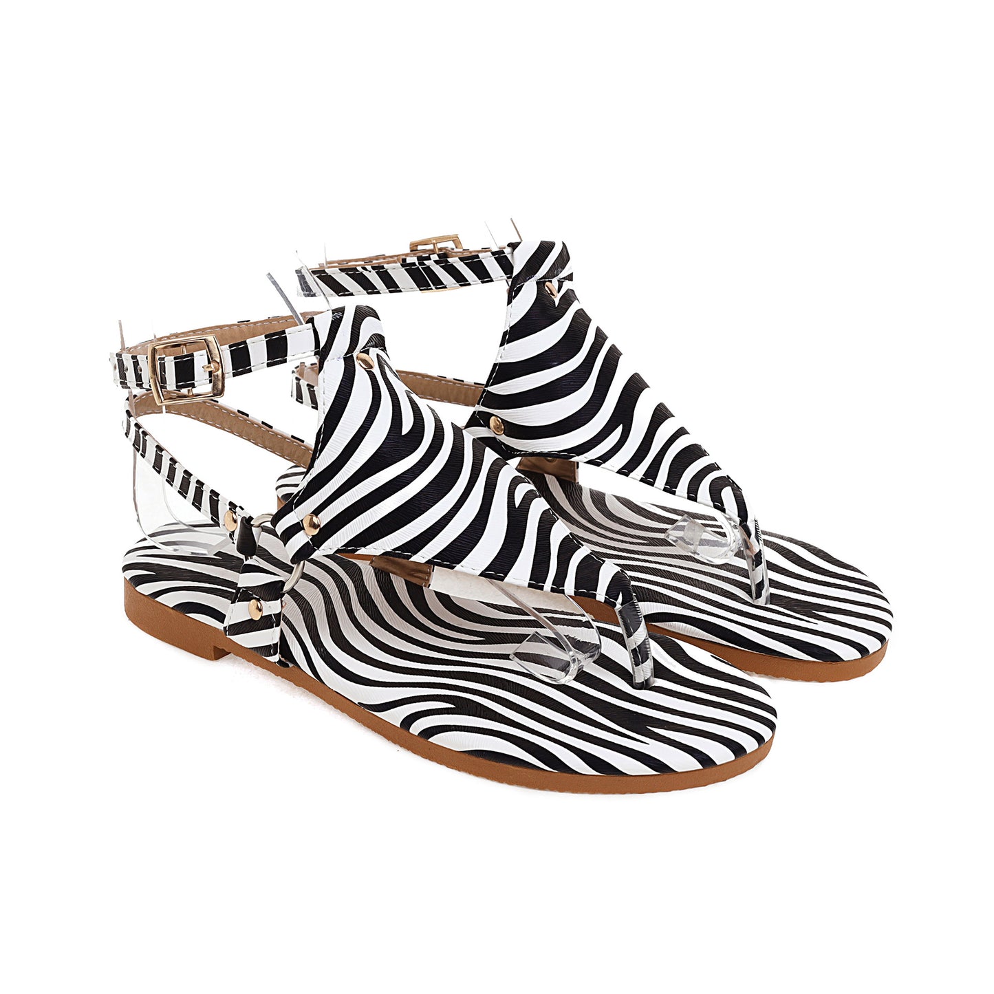 Zebra Print Flat Flip Flops Women Sandals Snake Print Large
