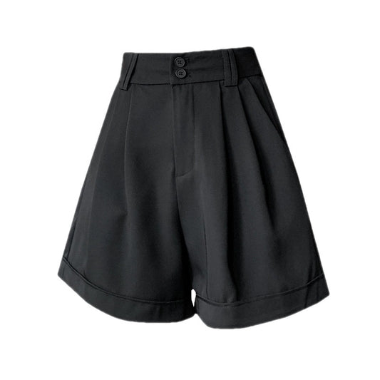 Loose A-Line Wide Leg High Waist Button Elastic Casual Pants