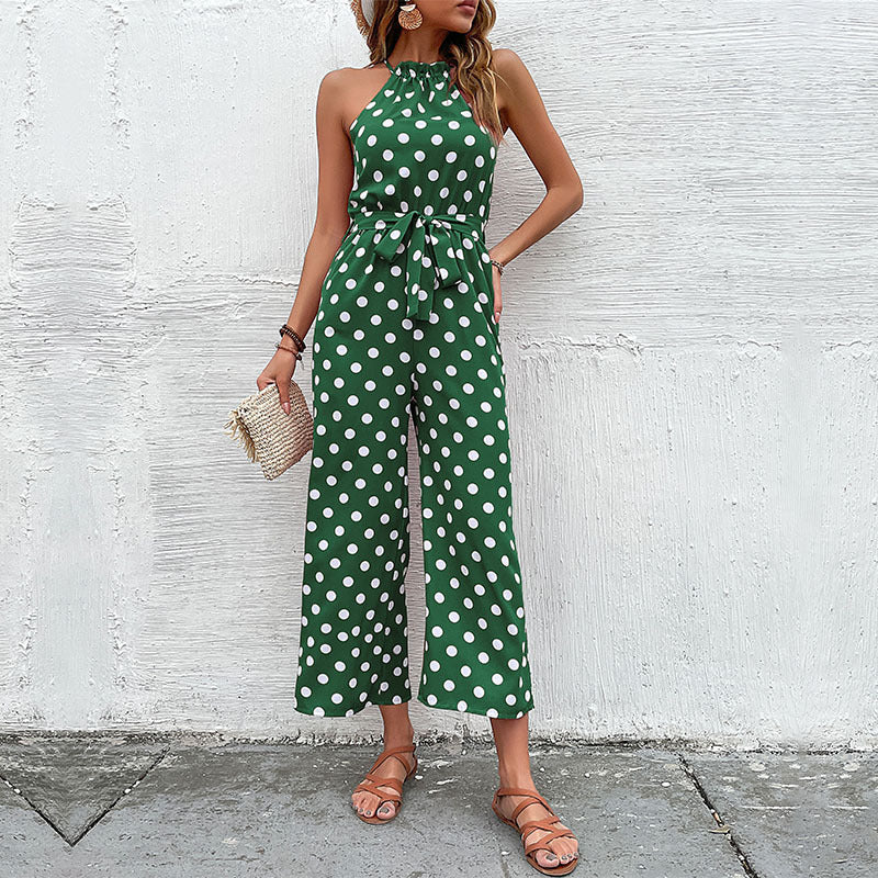 Loose Wide-leg Fashion Polka-dot Jumpsuit