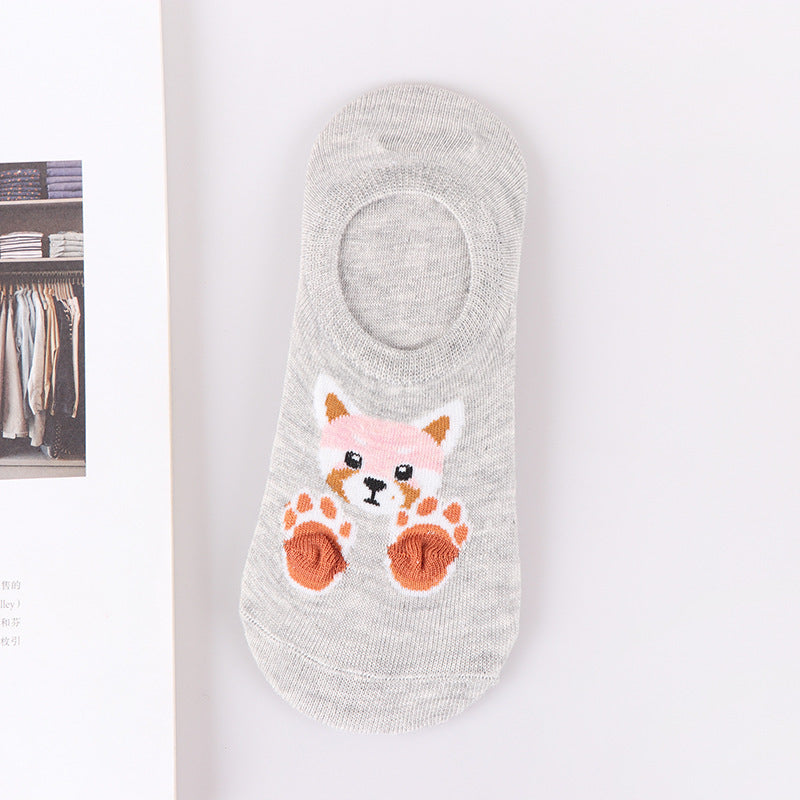 Women's Fashionable Three-dimensional Footprint Invisible Socks