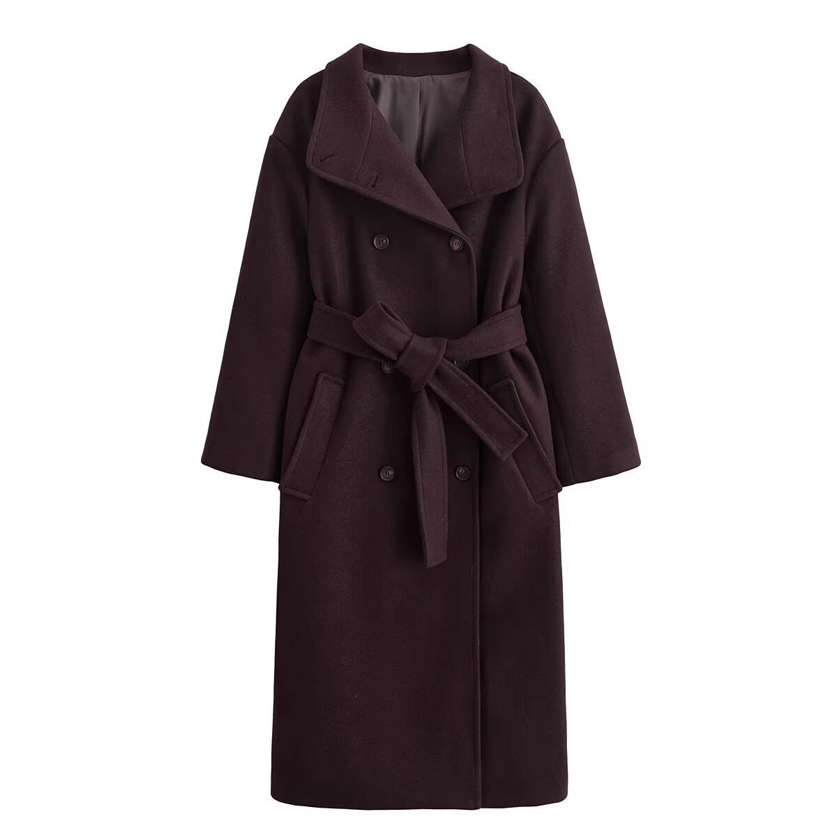Women's Retro Wool Belt Coat