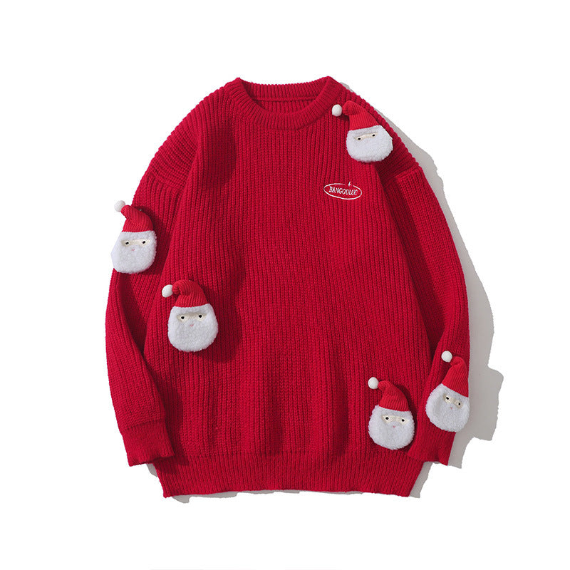 Christmas Three-dimensional Doll Letter Embroidery Knitted Sweater