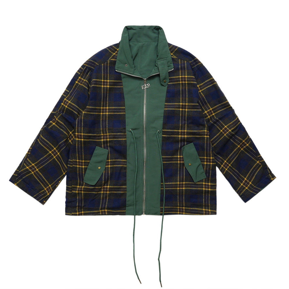 Fashion Double-sided Plaid Jacket Coat For Men