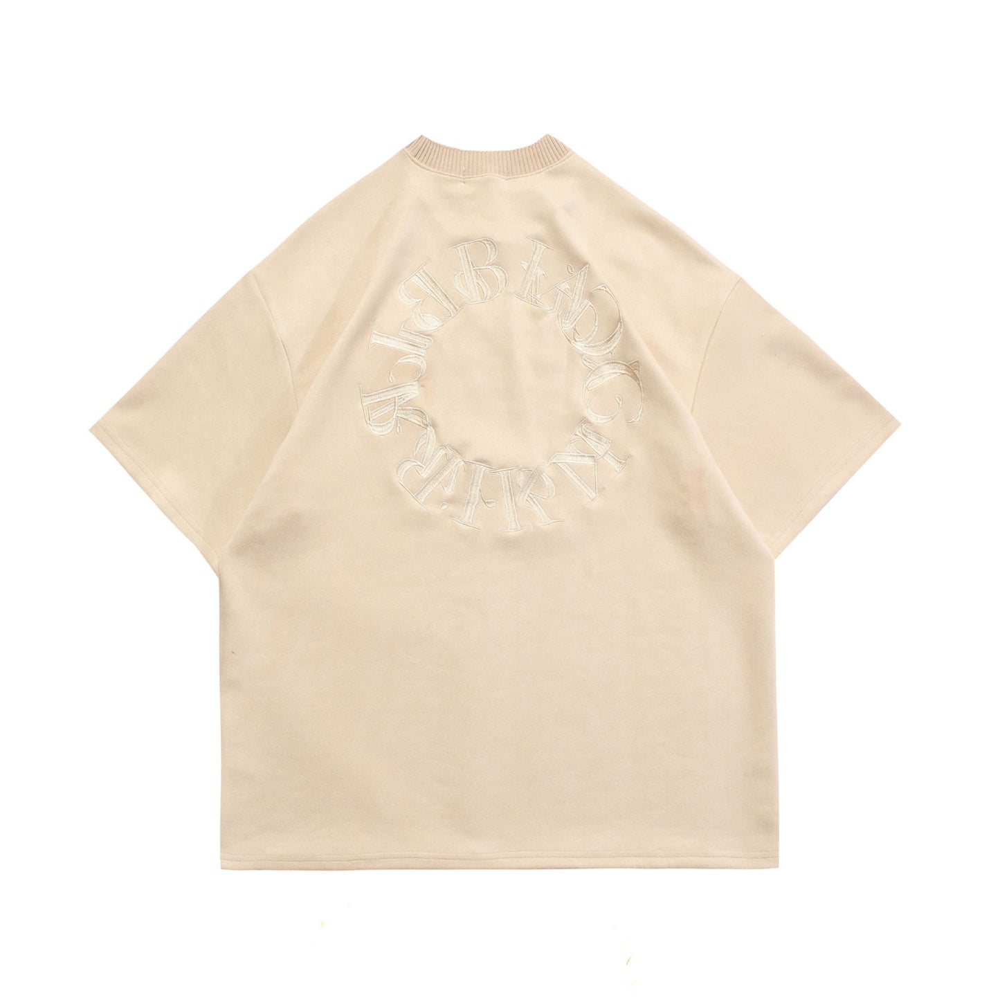 Suede American Street Men's Embroidered Letter Short Sleeve T-shirt