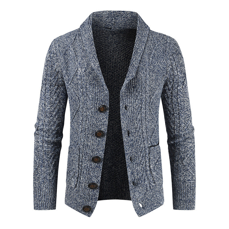 Fashionable Loose-knit Thickened Men's Sweater Coat