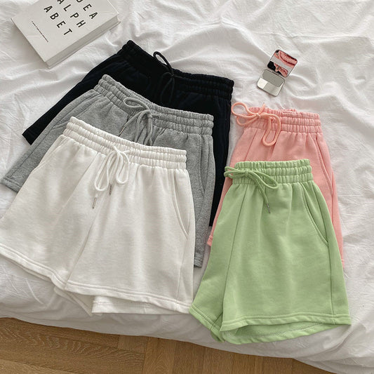 High Waist Loose Thin Versatile Wide Leg A-line Hot Pants